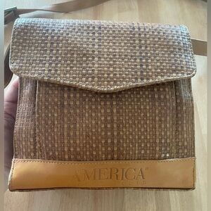 Vintage America Perry Ellis woven leather crossbody bag